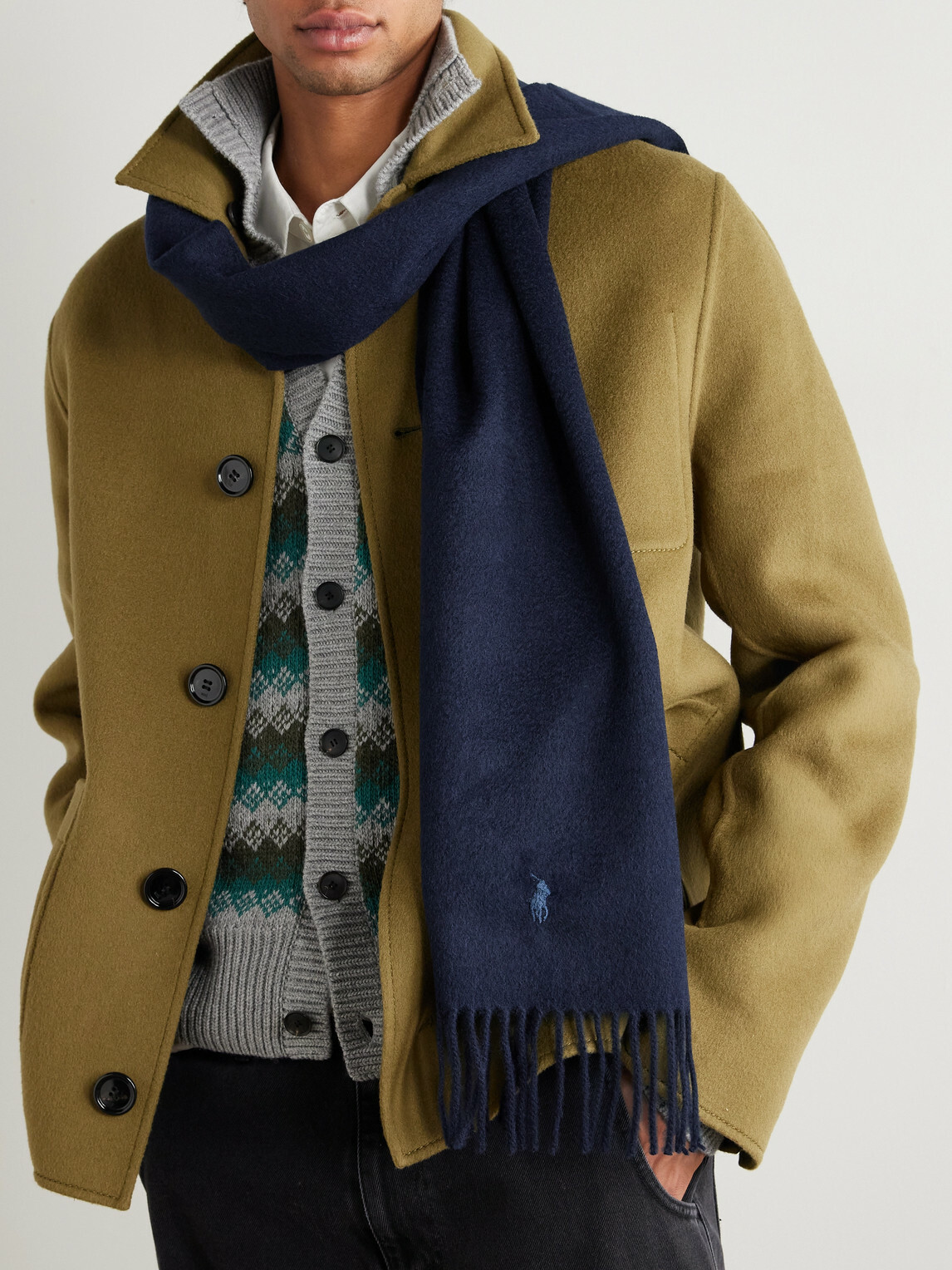 Polo Ralph Lauren - Fringed Logo-Embroidered Cashmere Scarf