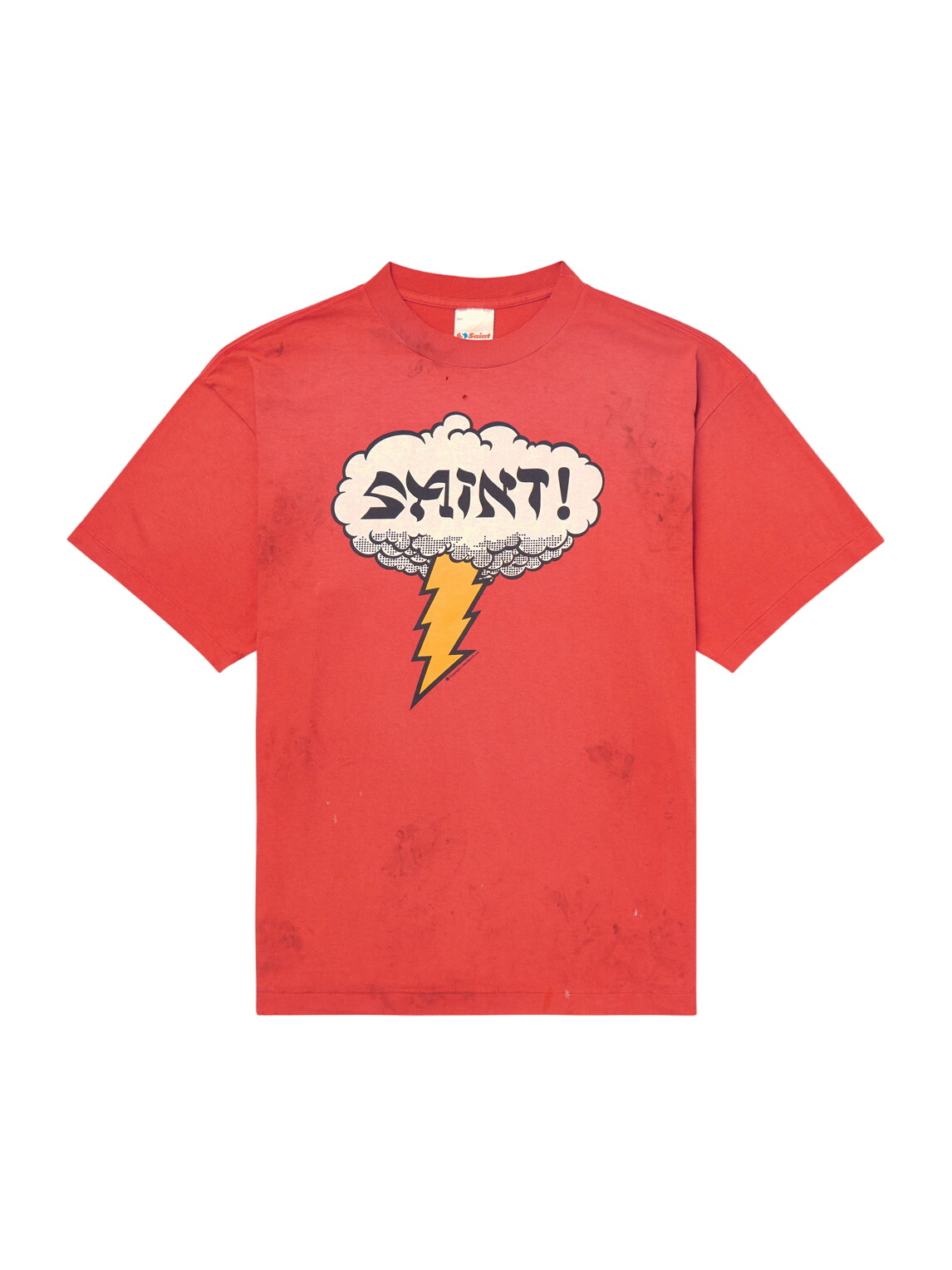 SAINT Mxxxxxx - Evangelion Distressed Printed Cotton-Jersey T