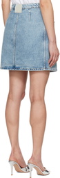 Lanvin Blue Wrap Denim Miniskirt