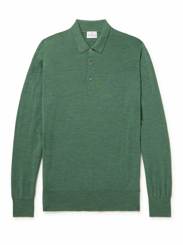 Photo: Kingsman - Virgin Wool Polo Shirt - Green