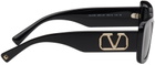 Valentino Garavani Black Rectangular Sunglasses