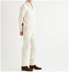 Brioni - Slim-Fit Shawl-Collar Cable-Knit Wool and Cashmere-Blend Sweater - Neutrals