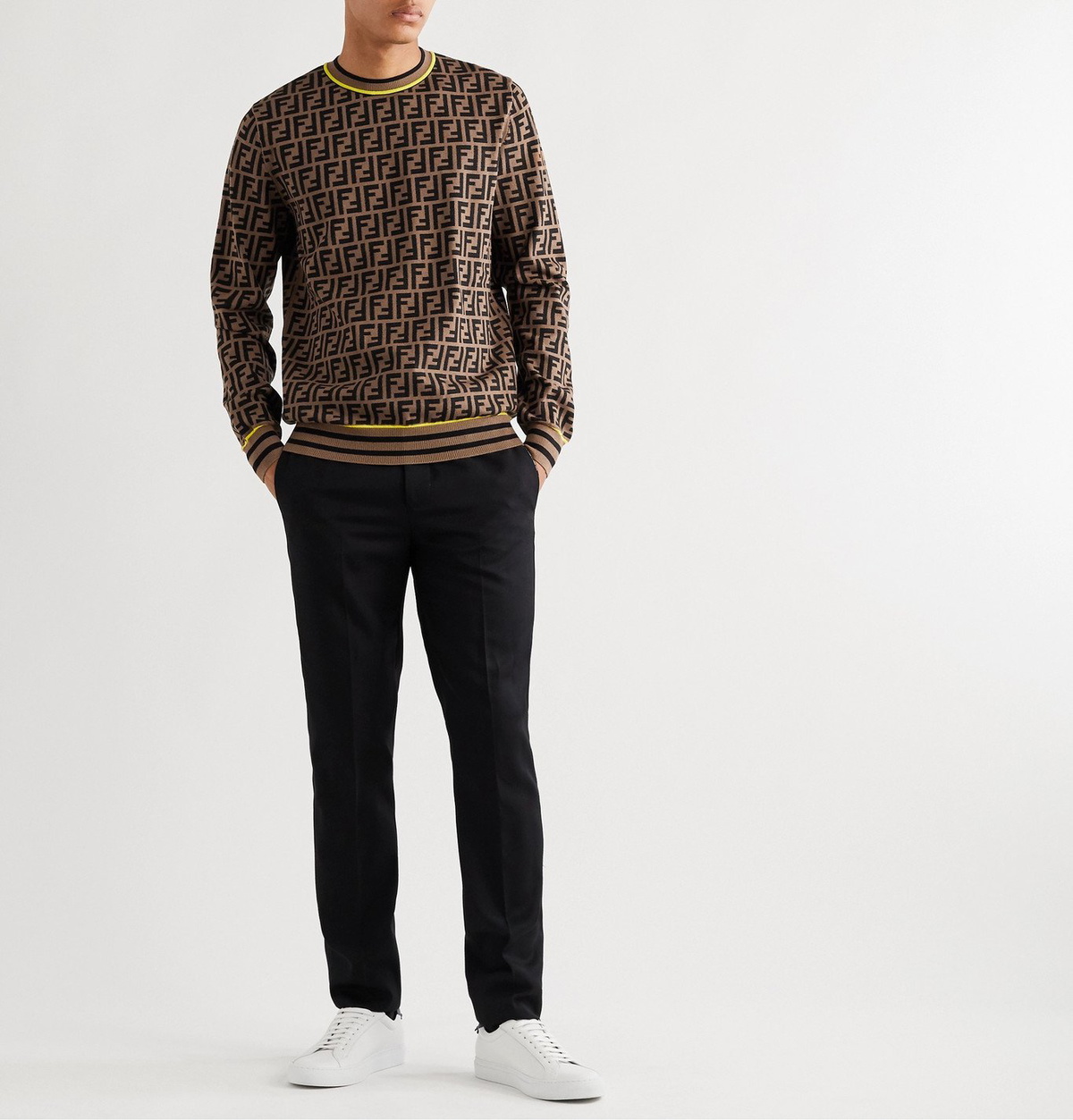 Fendi logo hot sale knit sweater