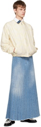 Stefan Cooke Blue Paneled Denim Maxi Skirt