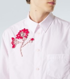 Simone Rocha Floral-appliqué cotton poplin shirt
