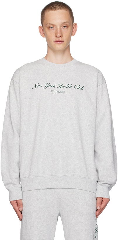 Photo: Sporty & Rich Gray NY Health Club Sweatshirt