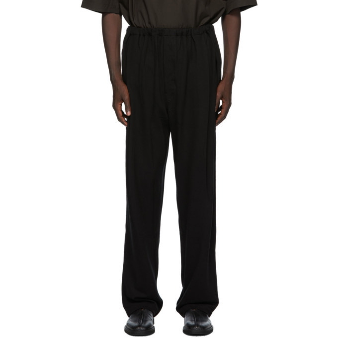 Photo: Lemaire Black Felted Jersey Trousers