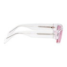 Super SSENSE Exclusive Transparent and Pink Glossy Smile Sunglasses