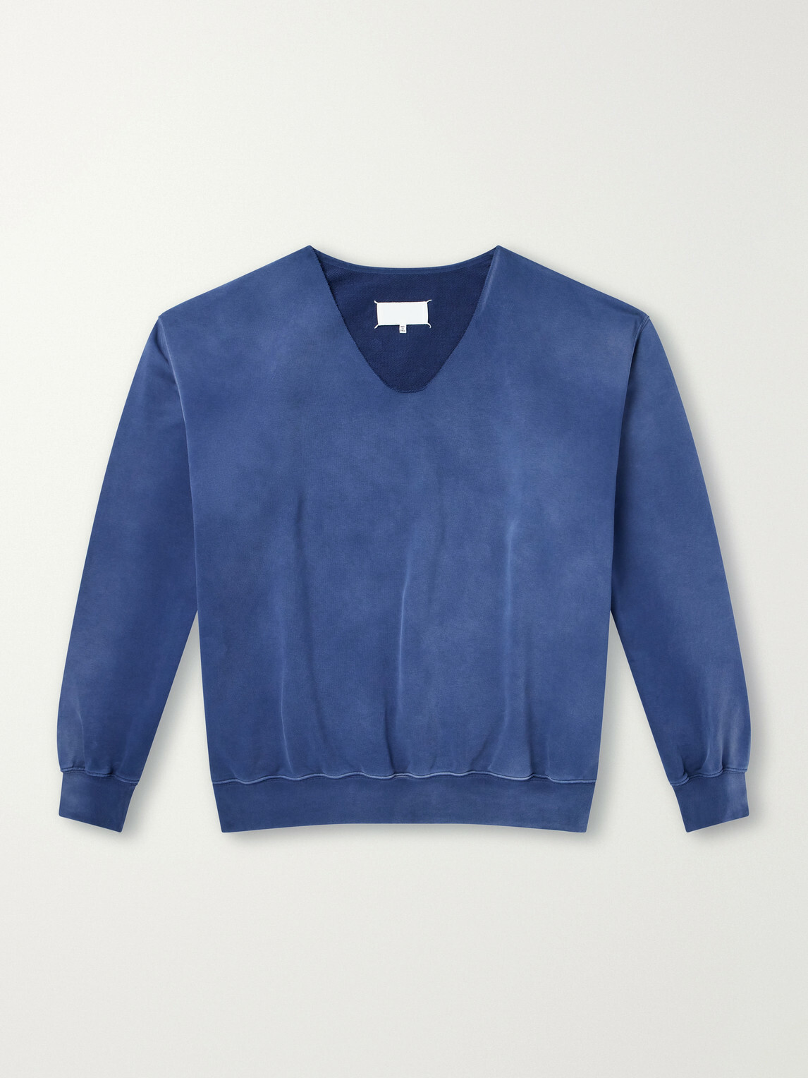 Maison Margiela - Washed Cotton-Jersey Sweatshirt - Blue