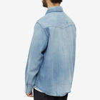 Visvim Men's Social Sculpture Damaged Denim Shirt in Blue