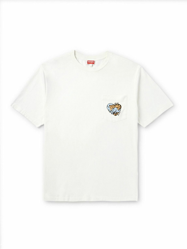 Photo: KENZO - Logo-Print Cotton-Jersey T-Shirt - White