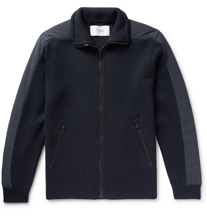 Photo: Aztech Mountain - Bear Paw Quilted Shell and Merino Wool Jacket - Navy