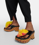 Loewe Petal embellished leather platform sandals