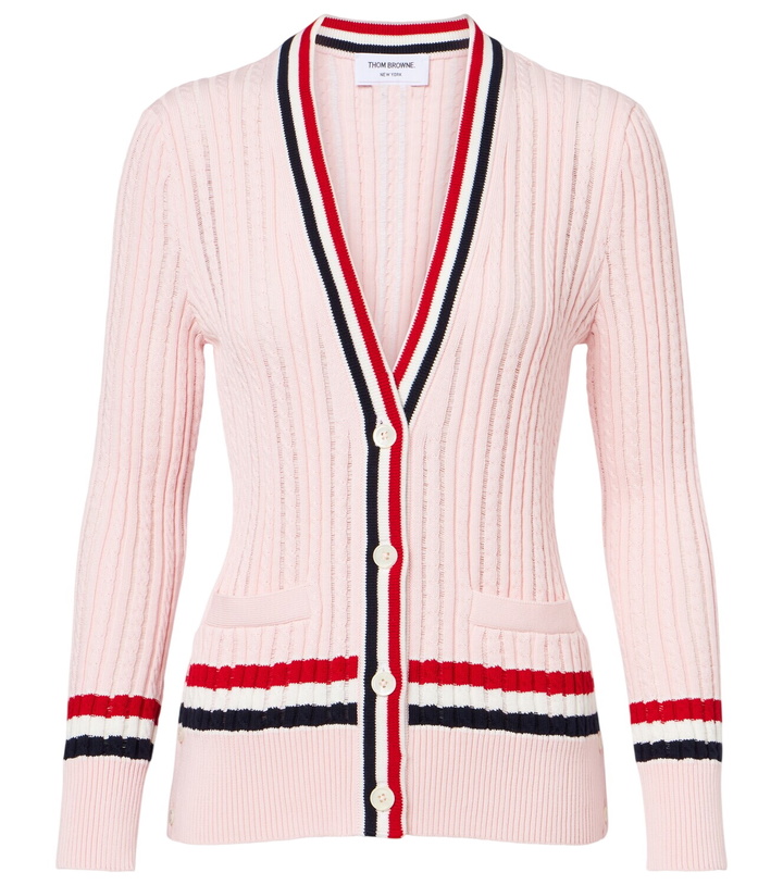 Photo: Thom Browne Cable-knit cotton cardigan