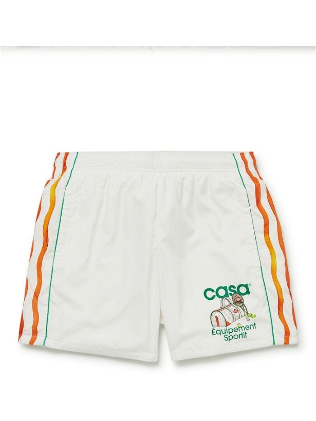 Photo: Casablanca - Logo-Print Shell Shorts - White