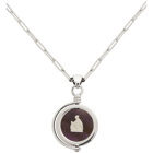 Lanvin Silver and Purple Amethyste Stone Pendant Necklace