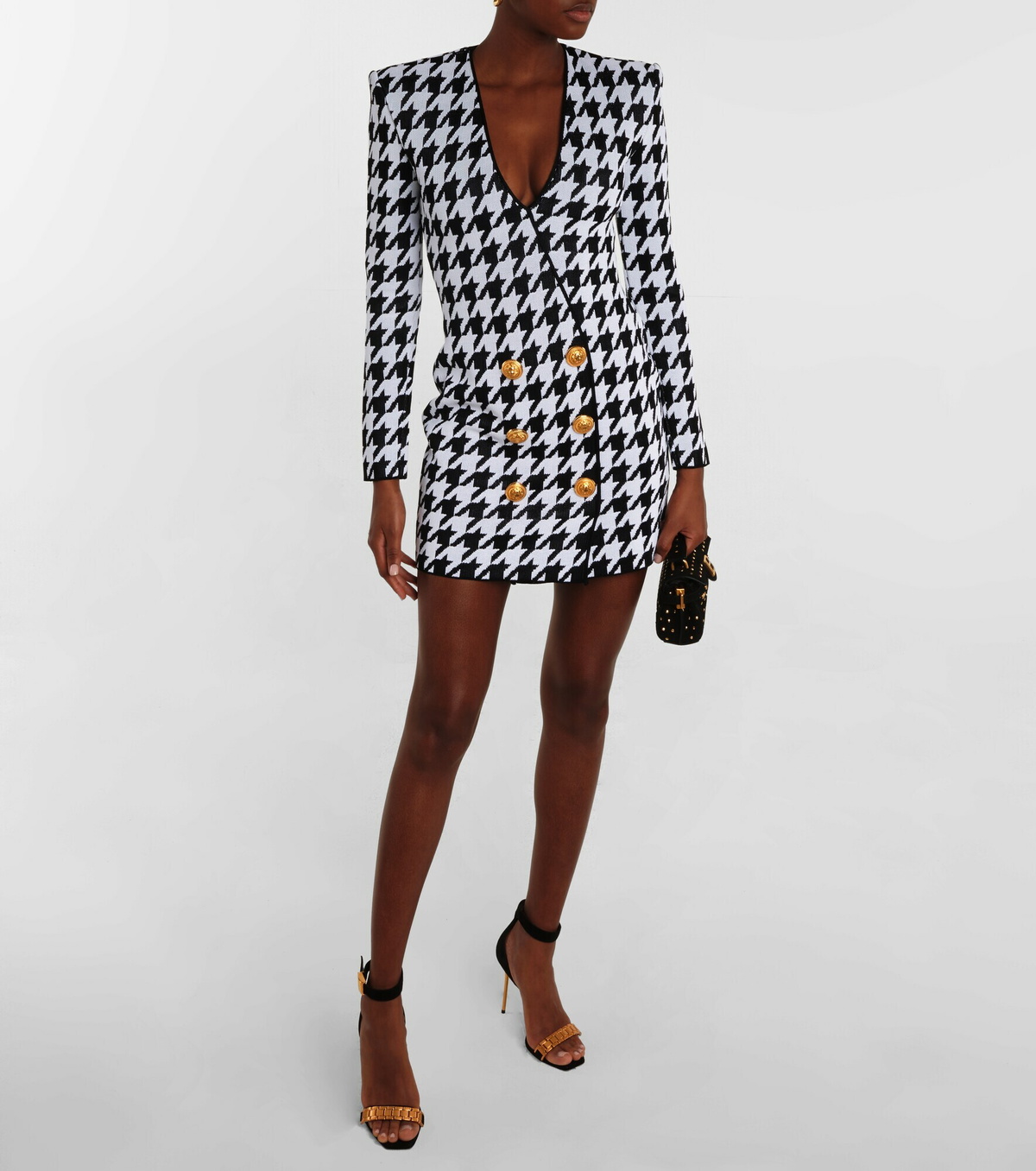 Balmain - Houndstooth jacquard minidress Balmain