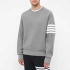 Thom Browne Men's 4 Bar Raglan Sleeve Waffle Crew Sweat in Med Grey