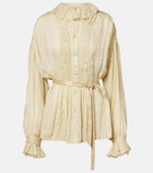 Xu Zhi Pleated silk-blend blouse