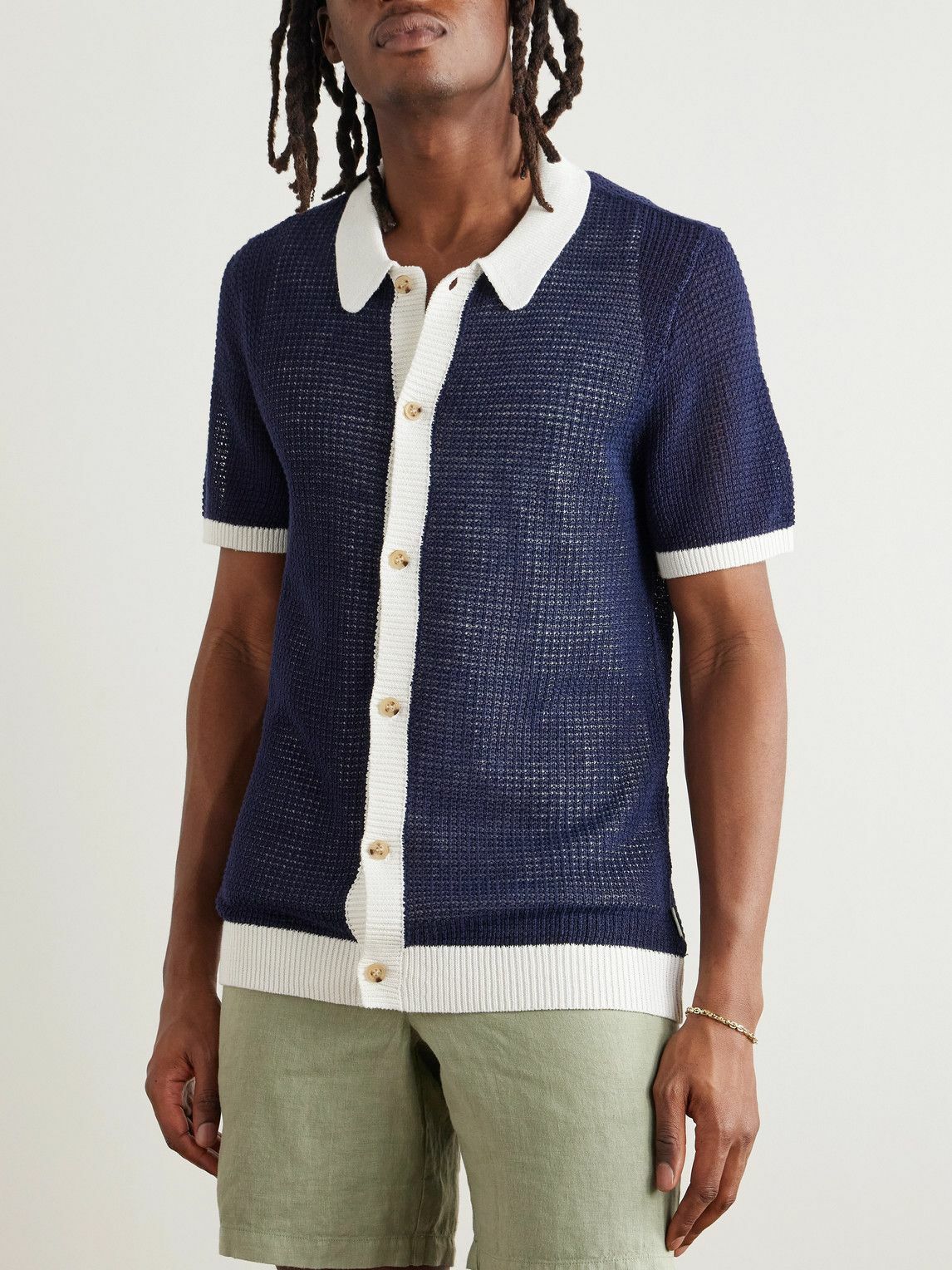 Onia - Two-Tone Linen Shirt - Blue