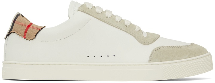 Photo: Burberry White Vintage Check Sneakers