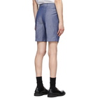 Z Zegna Blue Linen Summer Shorts