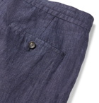 Ermenegildo Zegna - Tapered Linen Suit Trousers - Blue