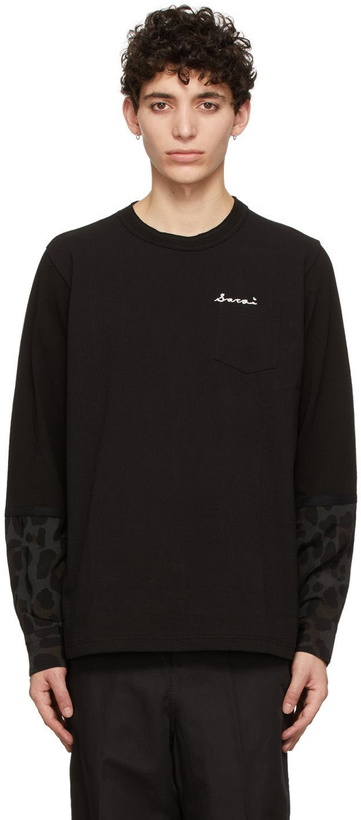 Photo: sacai Black Cotton T-Shirt