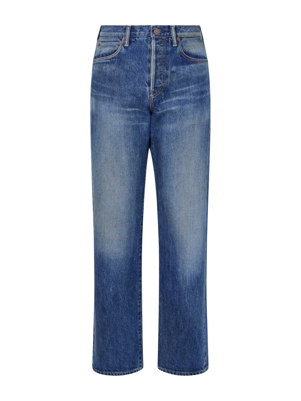 Visvim Men's Social Sculpture 05 Damaged-42 Jeans in Blue Visvim