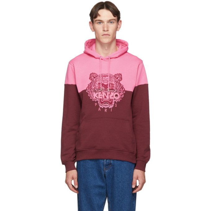 Photo: Kenzo Pink and Burgundy Two-Tone Tiger Hoodie