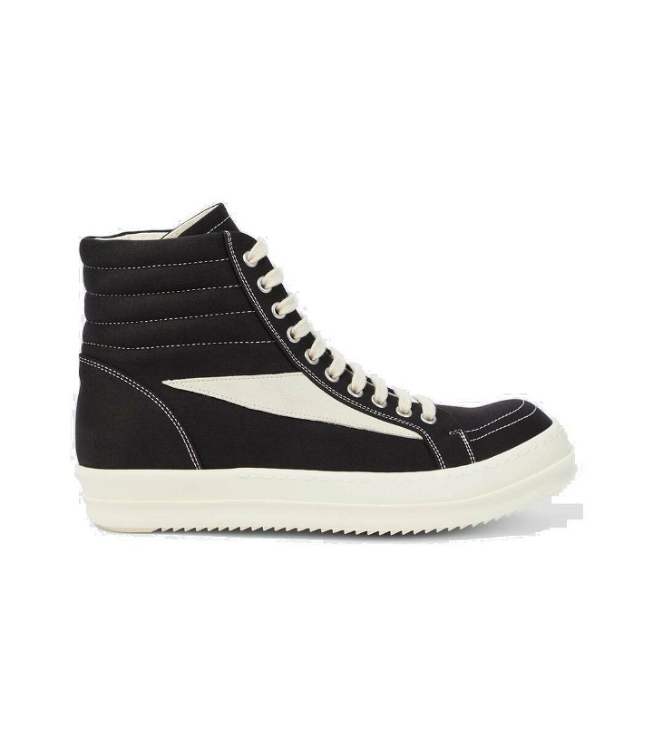 Photo: DRKSHDW by Rick Owens Leather-trimmed high-top sneakers