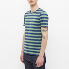 Polo Ralph Lauren Men's Broad Stripe T-Shirt in Outback Green/Light Navy