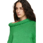 Tibi Green Cropped Sweater