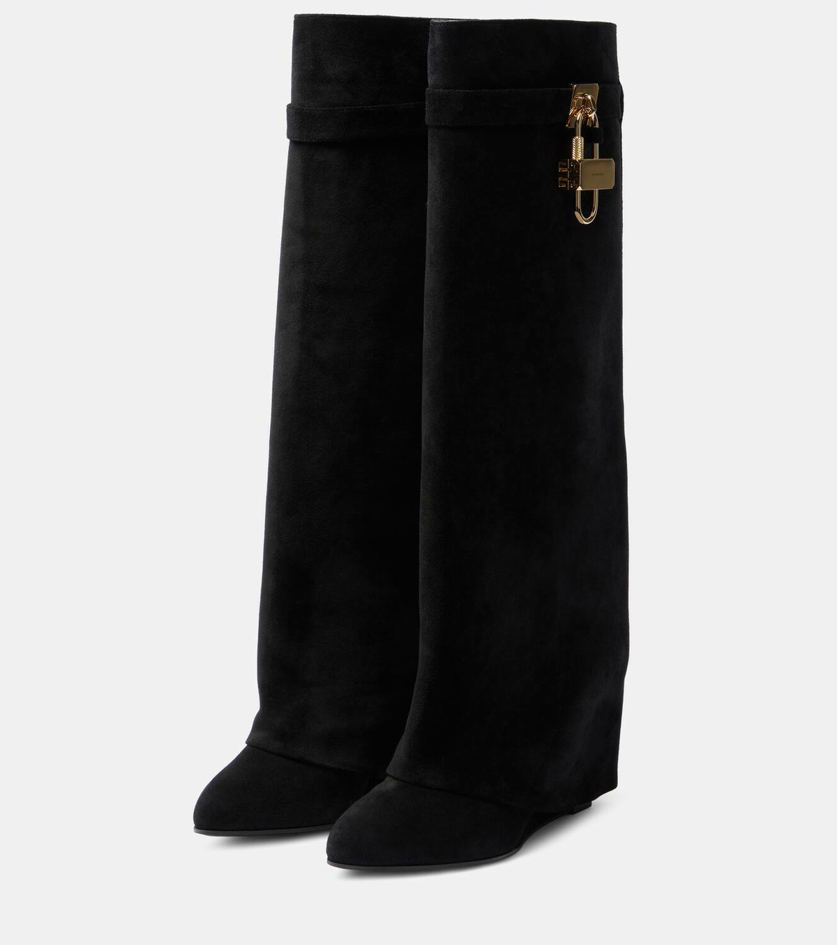 Givenchy Shark Lock suede knee-high boots