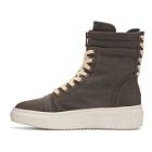 D by D Grey Double Lace High-Top Sneakers