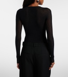 Wardrobe.NYC Open-knit wool-blend bodysuit