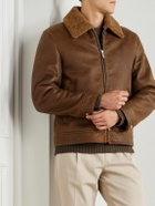 Eleventy - Slim-Fit Shearling Jacket - Brown