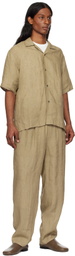YLÈVE Khaki Linen Poplin Shirt