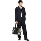 Issey Miyake Men Navy Double Face Moire Trousers