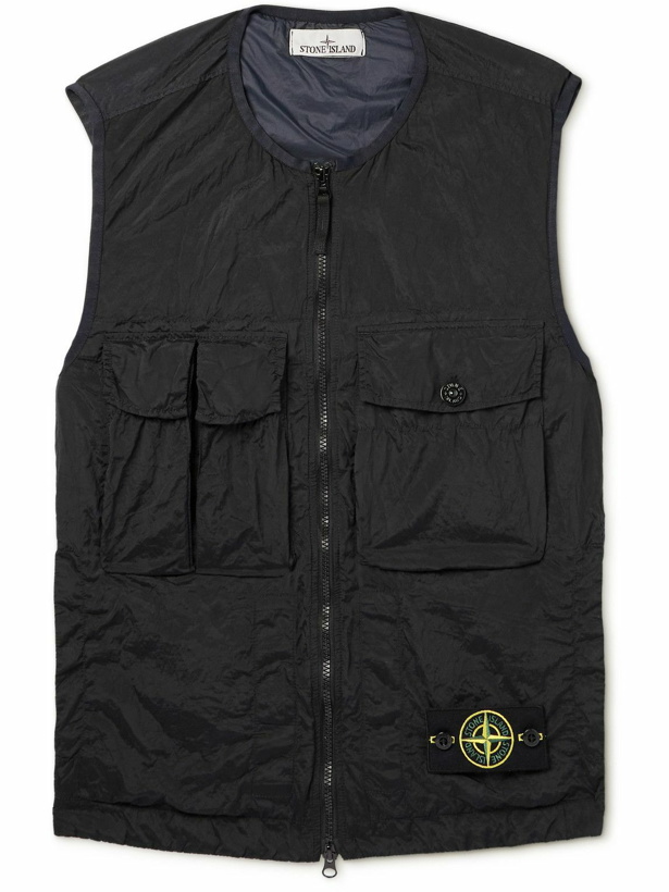 Photo: Stone Island - Logo-Appliquéd ECONYL® Nylon Metal Gilet - Black