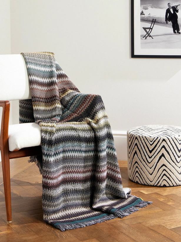 Photo: Missoni Home - Blur Fringed Jacquard-Knit Wool-Blend Throw