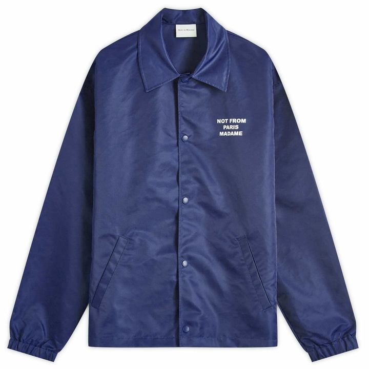 Photo: Drôle de Monsieur Men's Slogan Coach Jacket in Navy