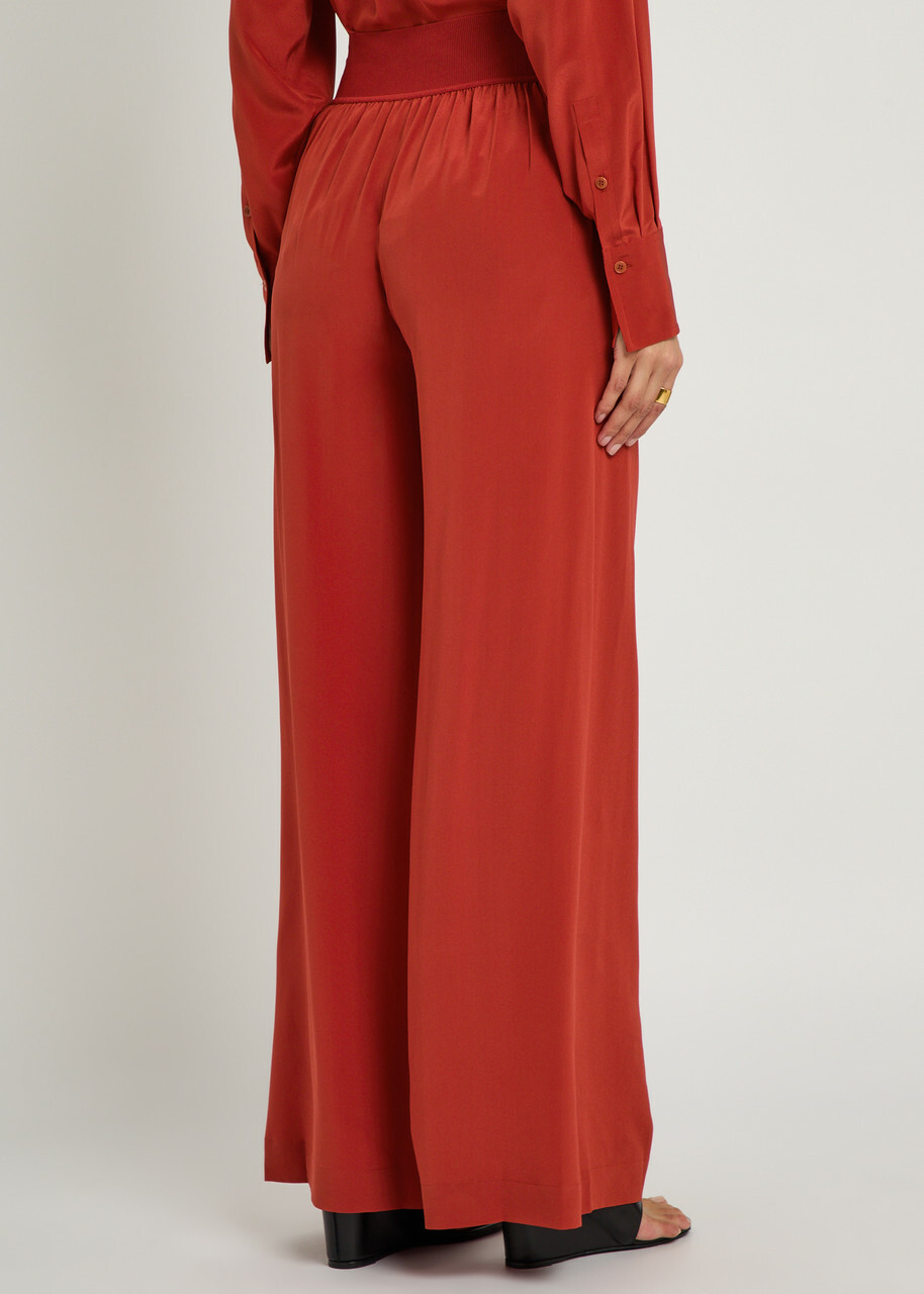 Joseph Rihani Wide-leg Silk Trousers Red