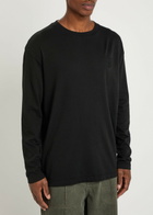 The Elder Statesman Pica Logo-embroidered Cotton and Cashmere-blend top Black