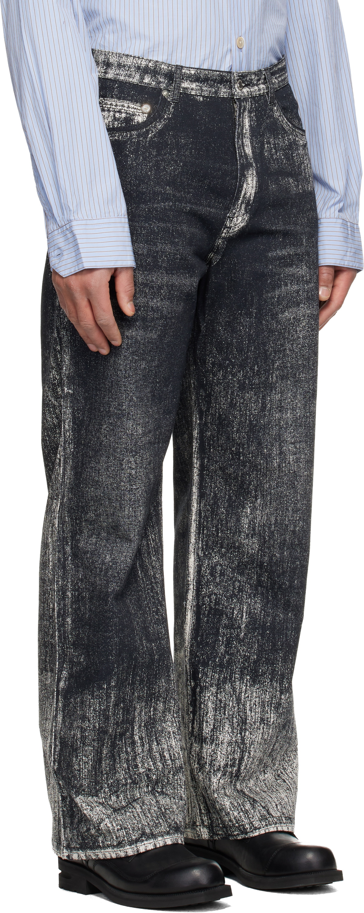 CAMPERLAB Black Paint Print Jeans
