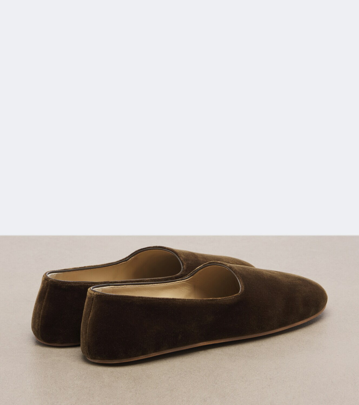 The Row Ponti velvet slip-on shoes
