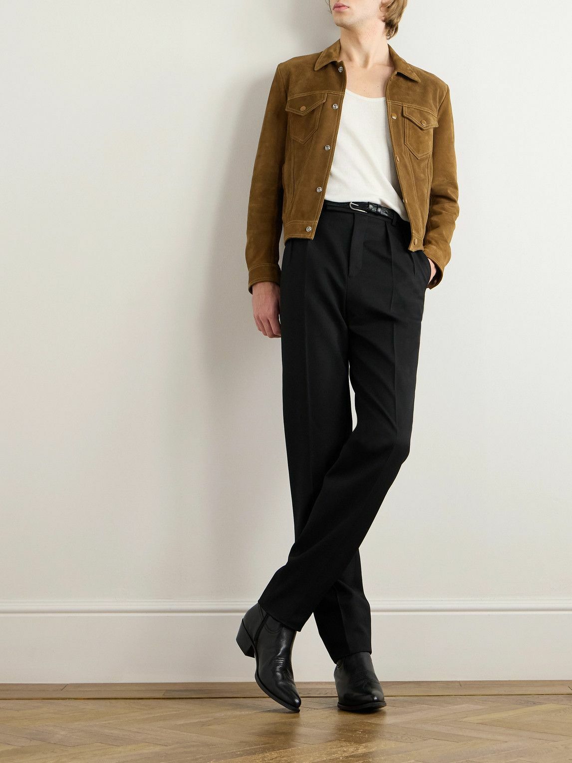 CELINE - Suede Trucker Jacker - Brown