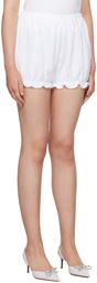 Shushu/Tong White Ruffle Shorts