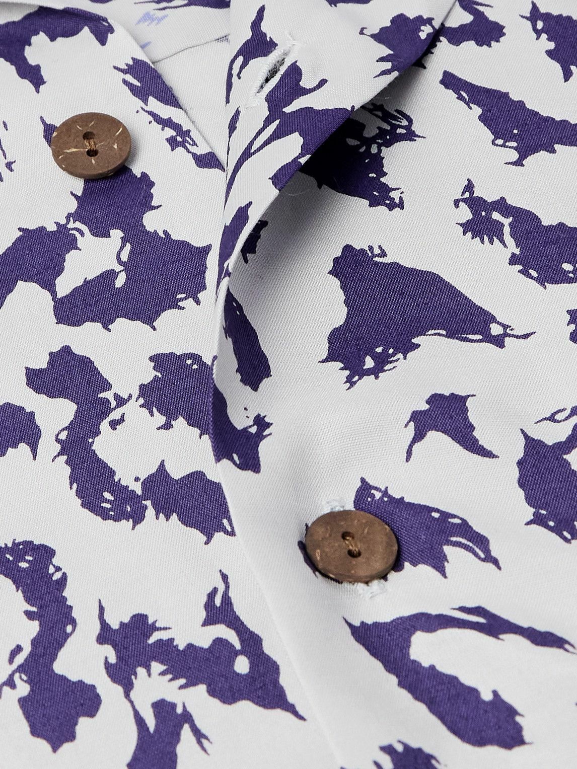 Wacko Maria - Convertible-Collar Leopard-Print Satin-Twill Shirt - Purple