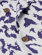 Wacko Maria - Convertible-Collar Leopard-Print Satin-Twill Shirt - Purple